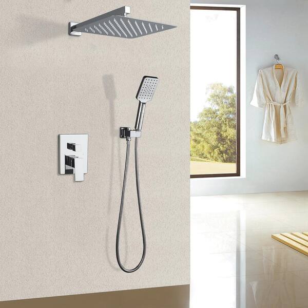 3-Spray Pattern Wall-Mounting Chrome Shower Kit Handheld Head with Soap Dish 