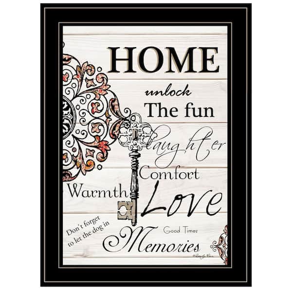 HomeRoots Charlie Home or Laughter 1-Piece Framed Wall Art 19 in. x 15 in.
