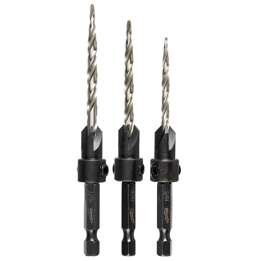 3x Hex Countersink Boring Bore Quick Change Drill Bit Tool Set for Wood Metal ON 