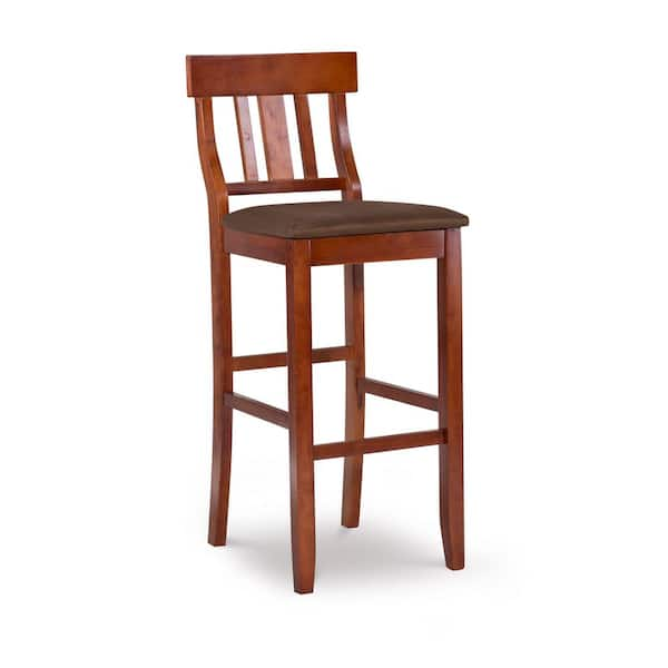 Linon Home Decor Torino 30 in. Dark Cherry Cushioned Bar Stool