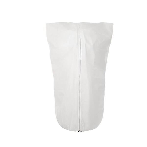 .N/A 47 in. White Non-Woven Fabric Frost Cloth Plant Cover with Zipper ...