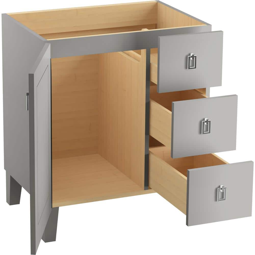 Mohair Grey 30" Freestanding Vanity with Chrome Hardware