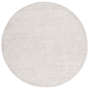 Metro Natural/Ivory 4 ft. x 4 ft. Solid Color Abstract Round Area Rug