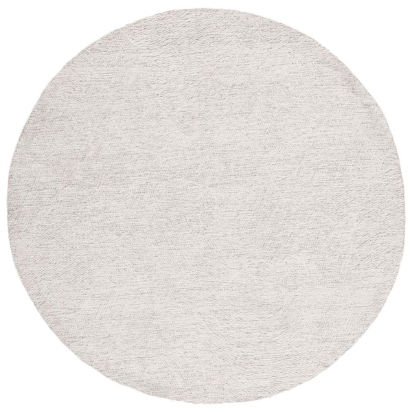 Decor Light Grey Wool Round Rug