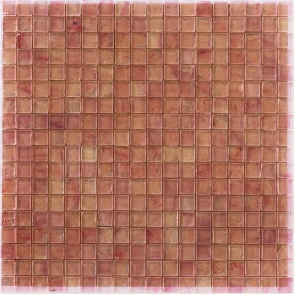 Apollo Tile Skosh Glossy Foxy Pink 11.6 in. x 11.6 in. Glass Mosaic Wall and Floor Tile (18.69 sq. ft./case) (20-pack)
