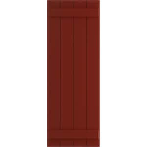 21 1/2" x 55" True Fit PVC Four Board Joined Board-n-Batten Shutters, Pepper Red (Per Pair)