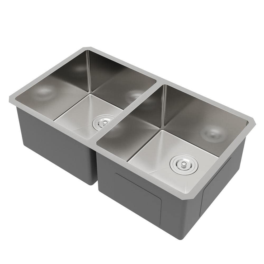 DeerValley 33'' Stainless Steel Double Bowl Undermount Kitchen Sink