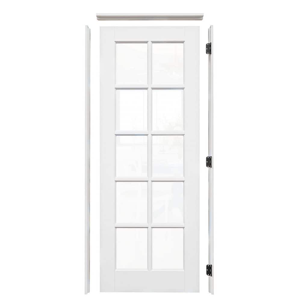 Assembly Required 32 in. x 96 in. 10-Lite Clear Glass Left White Glass Interior Door Kit w/Separate Jamb price history on PriceWatchPro
