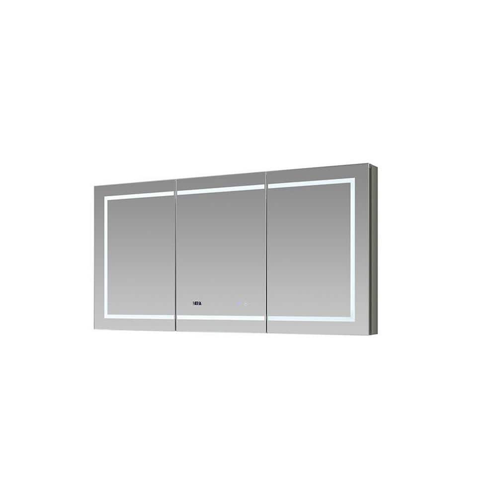 Signature Royale 60 in W x 30 in. H Rectangular LED Tri-view Medicine Cabin
