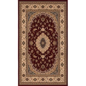 Majestic Red 3 ft. 9 in. x 5 ft. 6 in. Traditional Area Rug