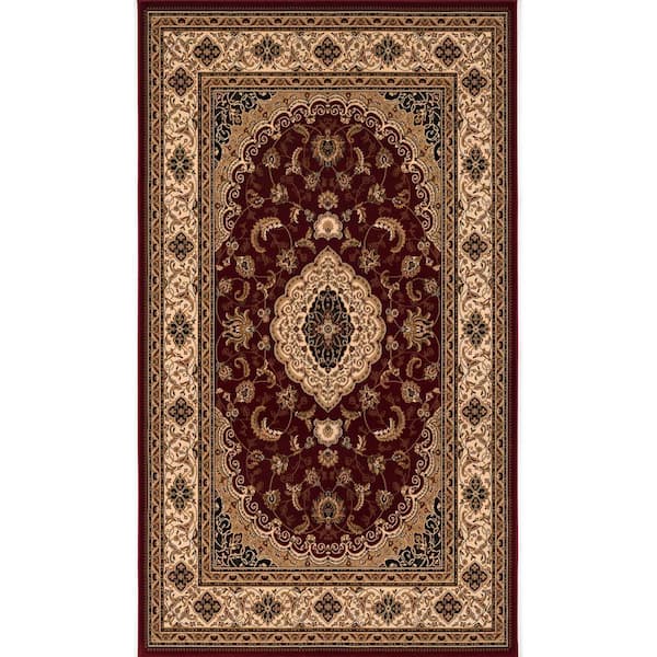 Rug Branch Majestic Red 3 ft. 9 in. x 5 ft. 6 in. Traditional Area Rug