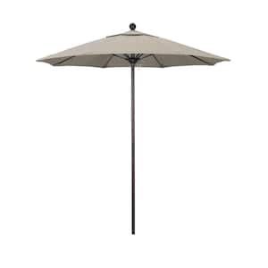 7.5 ft. Bronze Aluminum Commercial Market Patio Umbrella with Fiberglass Ribs and Push Lift in Woven Granite Olefin
