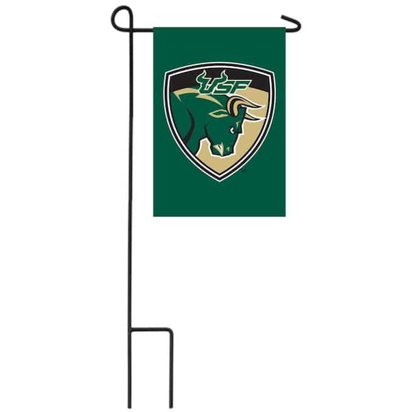 Fan Essentials 1 ft. x 1-1/2 ft. University of South Florida 2-Sided Garden Flag with 3-2/3 ft. Metal Flagpole