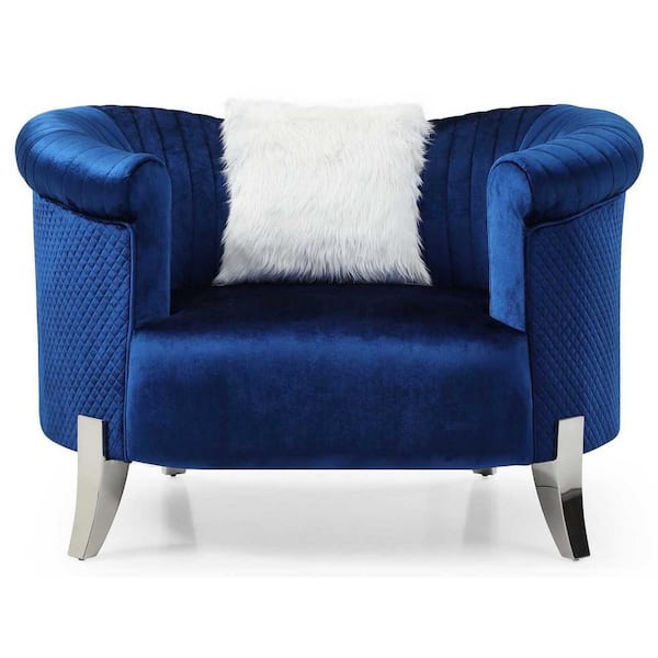 AndMakers Vine Blue Upholstered Accent Chair