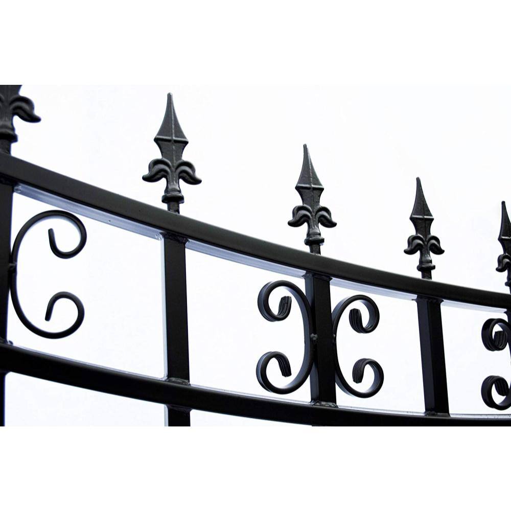 St. Louis Style Black Steel Sliding Driveway Gate with Opener