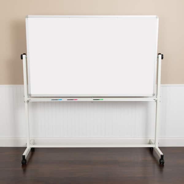 Carnegy Avenue Hercules Series 64.25 in. W x 20 in. D x 64.75 in. H Mobile Reversible White Cork Board Desk Accessory