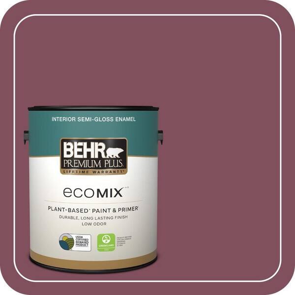 1 gal. #T17-14 Artful Magenta Semi-Gloss Enamel EcoMix Plant-Based Interior Paint & Primer