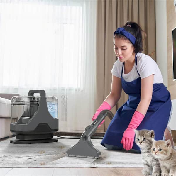Corded Carpet Cleaner Machine with Water Spray 15 Kpa Powerful Suction Dual Water Tank