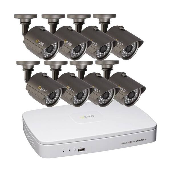 Q-SEE Premium Series 16-Channel 960H 1TB Surveillance System with (8) 700TVL Camera