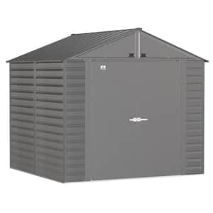 Select 8 ft. W x 8 ft. D Charcoal Metal Shed 59 sq. ft.