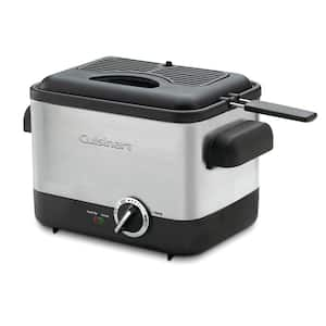 1000W Brushed Stainless Steel Compact Deep Fryer