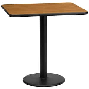 24 in. x 30 in. Rectangular Natural Laminate Table Top with 18 in. Round Table Height Base