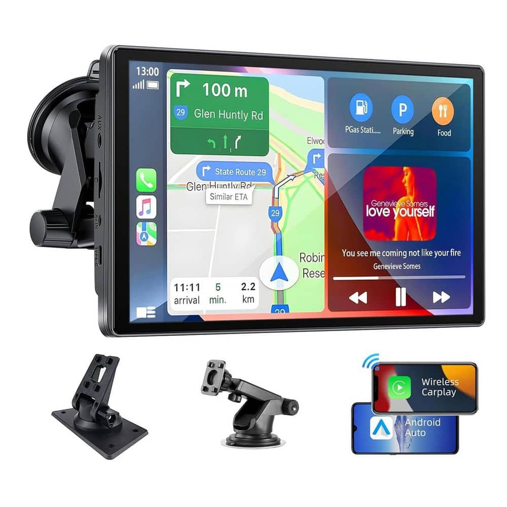 Portable Wireless Apple Carplay Android Auto Screen for Car with Bluetooth, Voice Control for All Vehicle price history on PriceWatchPro