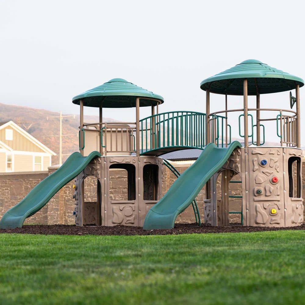 Lifetime Double Adventure Tower with Bridge and Climbing Walls