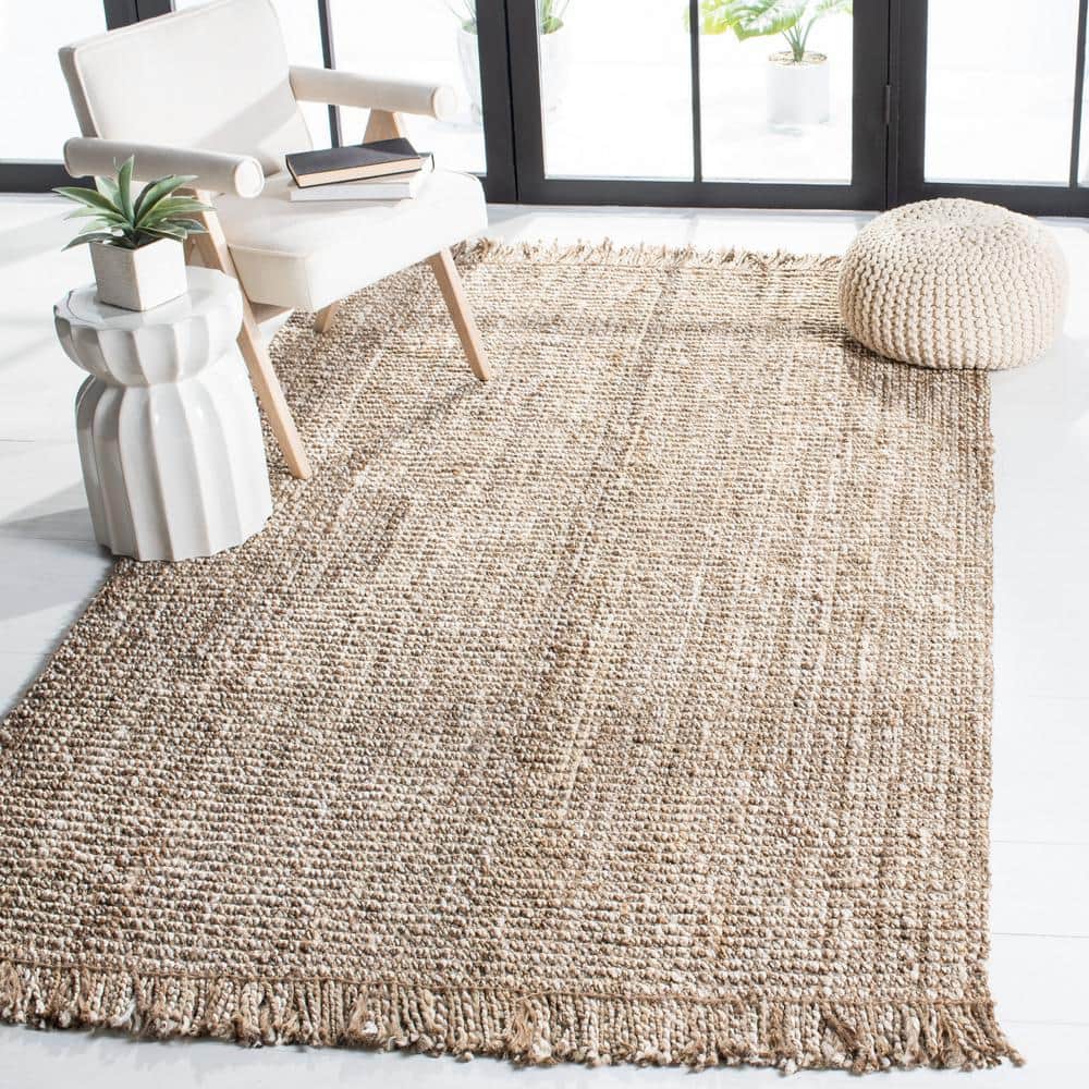 Handmade Gray Jute Non-slip Rectangular 6' x 9' Area Rug