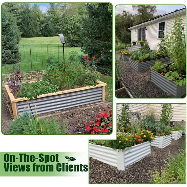 72 in. x 36 in. x 18 in. Grey Outdoor Galvanized Steel Raised