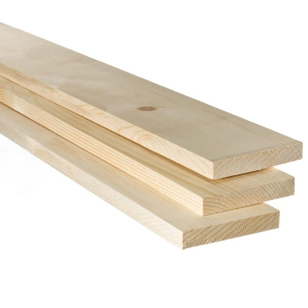 1 In X 5 In X 12 Ft Premium Kiln Dried Square Edge Whitewood Common Board The Home Depot