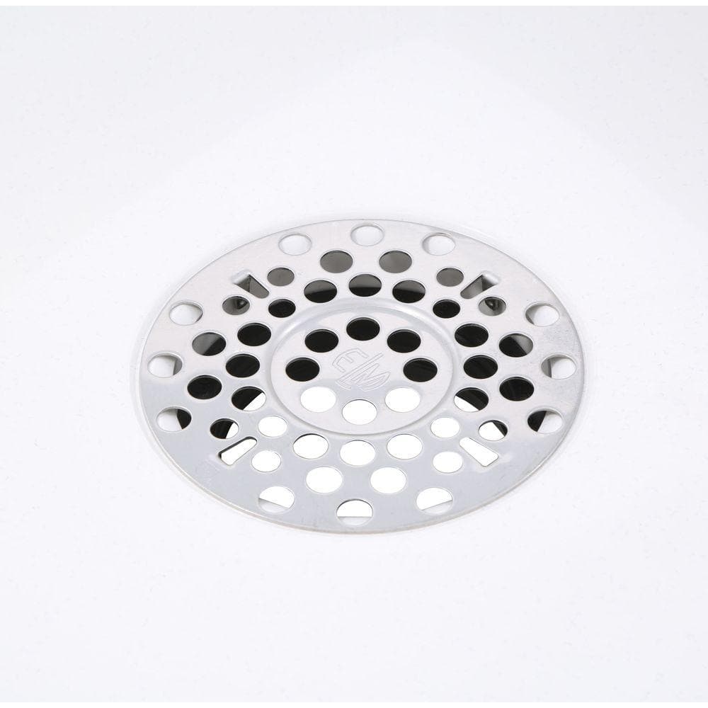 White 24" x 24" Durastone Mop Sink with Stainless Steel Strainer