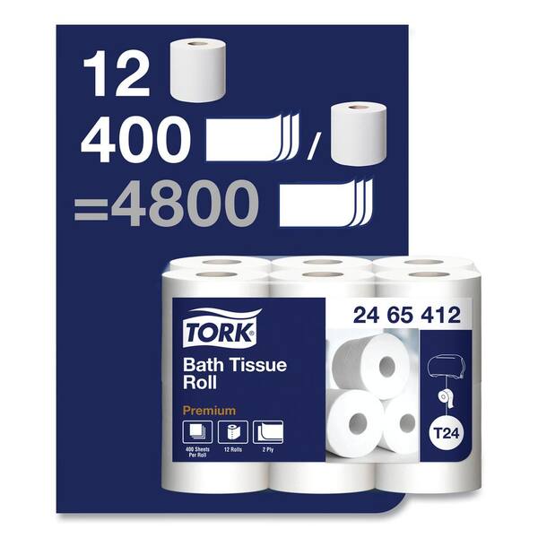 TORK Premium Poly-Pack Septic-Safe White 2-Ply Toilet Paper (400