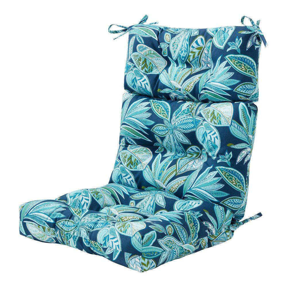 22 in. x 44 in. Outdoor High Back Dining Chair Cushion in Botanical Crestwood price history on PriceWatchPro