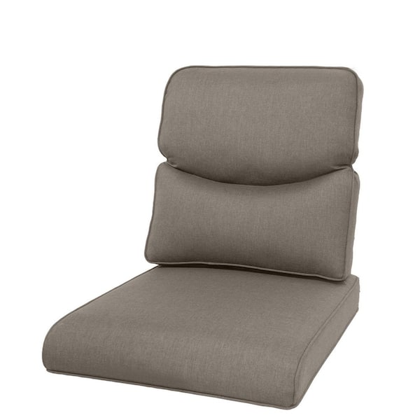 Gymojoy 22 in. x 25 in. 2-Piece Deep Seating Outdoor Lounge Chair Replacement Cushion and Back Pillow in Gray