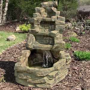 37 in. Outdoor Stone Water Falls Fountain