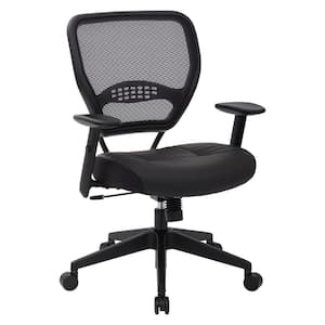 57 Series 26.5 in. Width Big and Tall Black Leather Ergonomic Chair with Adjustable Height
