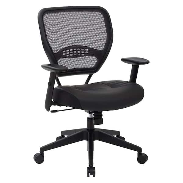 Titan Series Black Leather Convex Chair With Brushed Stainless Steel Base