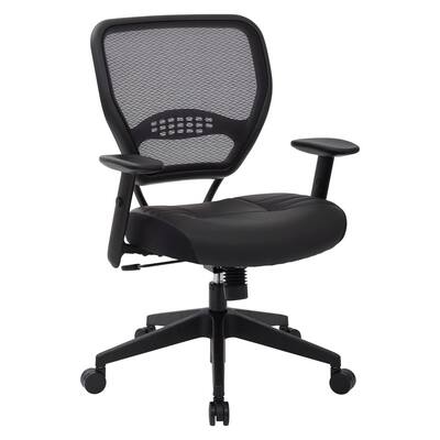 Professional Black Bonded Leather Seat AirGrid Back Managers Chair