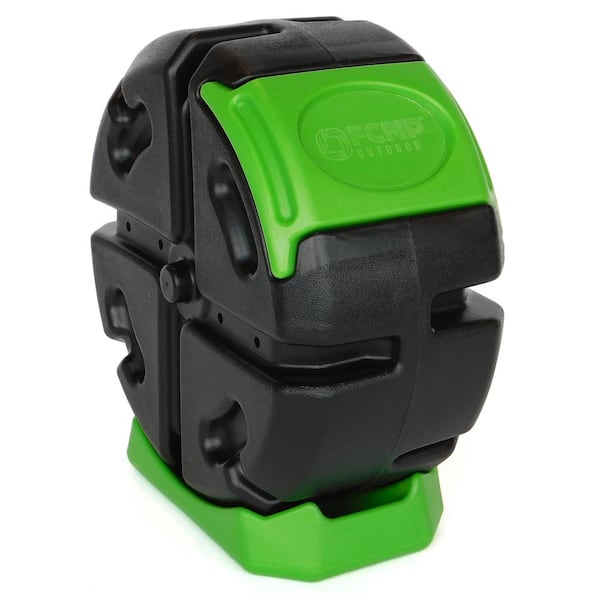 FCMP Outdoor Half Size 19 Gallon Plastic Rolling Composter Tumbler Bin, Green
