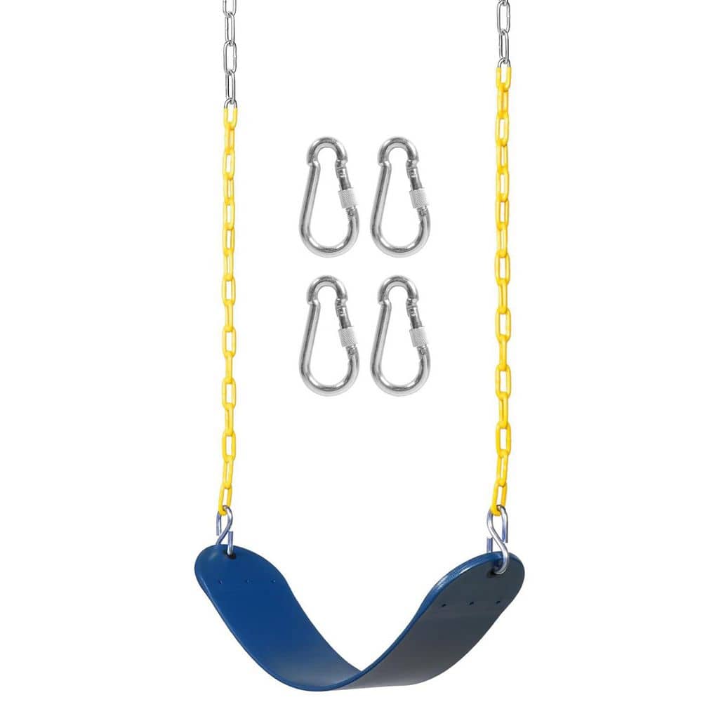 2-Pack Swing Seats with Coated Chains for Kids Adults, Swing Set Accessories w/ Snap Hooks for Outdoor Playground, Blue price history on PriceWatchPro