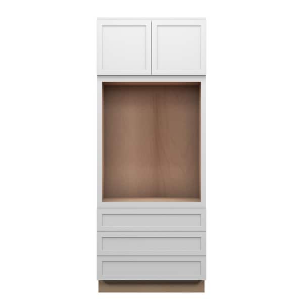 Westport Shaker 33 in. W x 84 in. H x 24 in. D in Painted White Plywood Assembled Single Oven Cabinet
