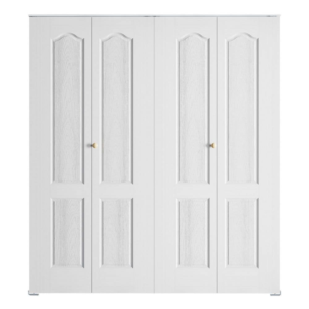 60 in. x 78.4 in.(Double 30in.)2 Panel Roman Round Top Hollow Core White Primed Composite Bi-fold Door with Hardware Kit price history on PriceWatchPro