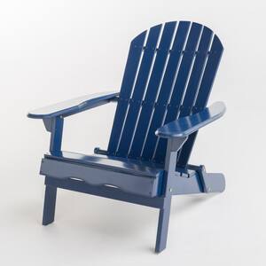 Hanlee Navy Blue Folding Wood Adirondack Chair