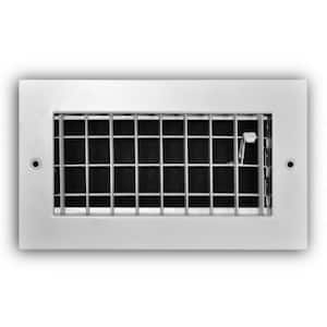 8 in. x 4 in. 1-Way Aluminum Adjustable Wall/Ceiling Register in White