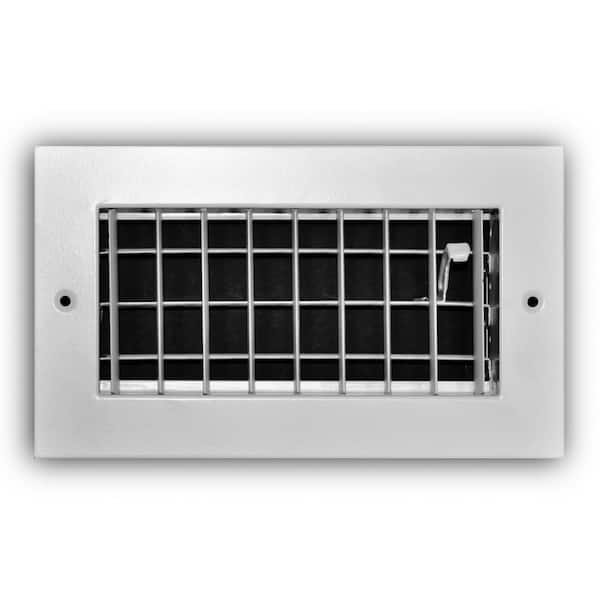 Everbilt 8 in. x 4 in. 1-Way Aluminum Adjustable Wall/Ceiling Register in White