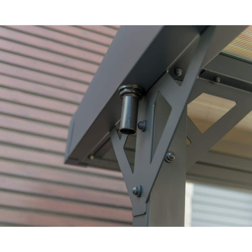 Gray 10' x 16' Aluminum and Polycarbonate Carport Kit