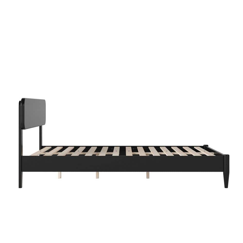 Florence Light Toffee Natural Bronze Solid Wood Frame King Low Profile Platform Bed - thumbnail 2