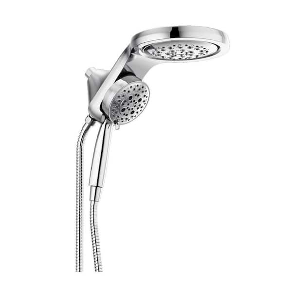 Delta HydroRain 5-Spray Patterns 1.75 GPM 6 in. Wall Mount Dual Shower Heads in Chrome
