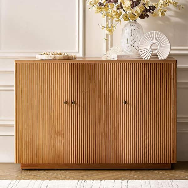 Lucy Teak 48 in. Wide 3 door Wood Sideboard with Adjustable Shelvin.g